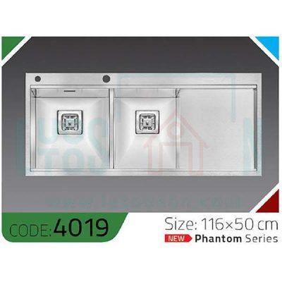 سینک ظرفشویی الکا استیل توکار کد 4019
