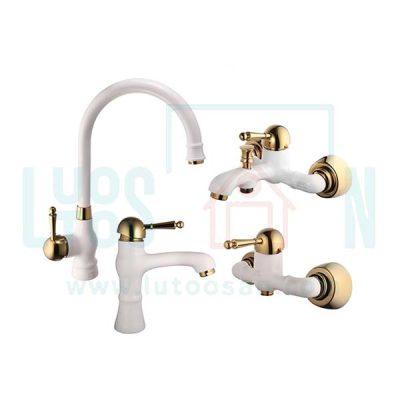 ست شیرالات البرز روز مدل مارتین ست سفید طلایی