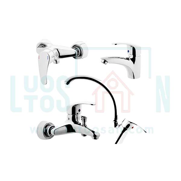 Morvarid-Set1 ست شیرآلات البرزروز مدل مروارید رنگ استیل